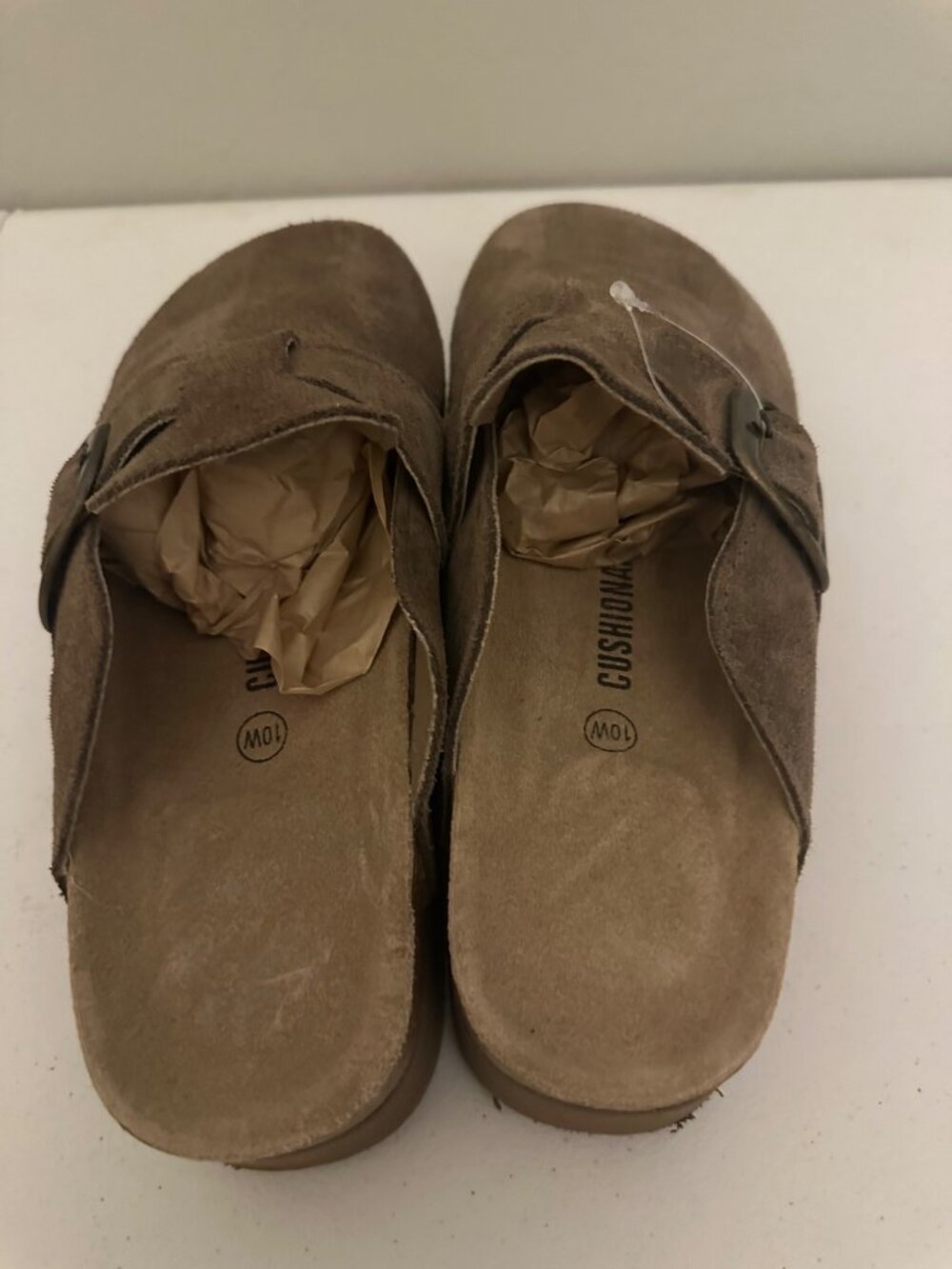 Cushionaire Blain Genuine Suede Clogs Cork Footbed Platform - Picture 6 of 8